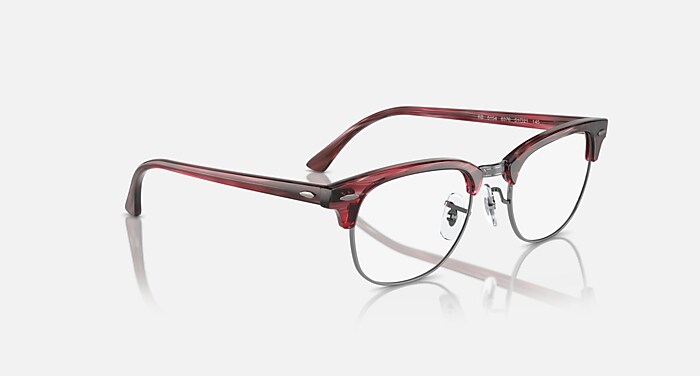 CLUBMASTER OPTICS Eyeglasses with Striped Red and Clear (51-21