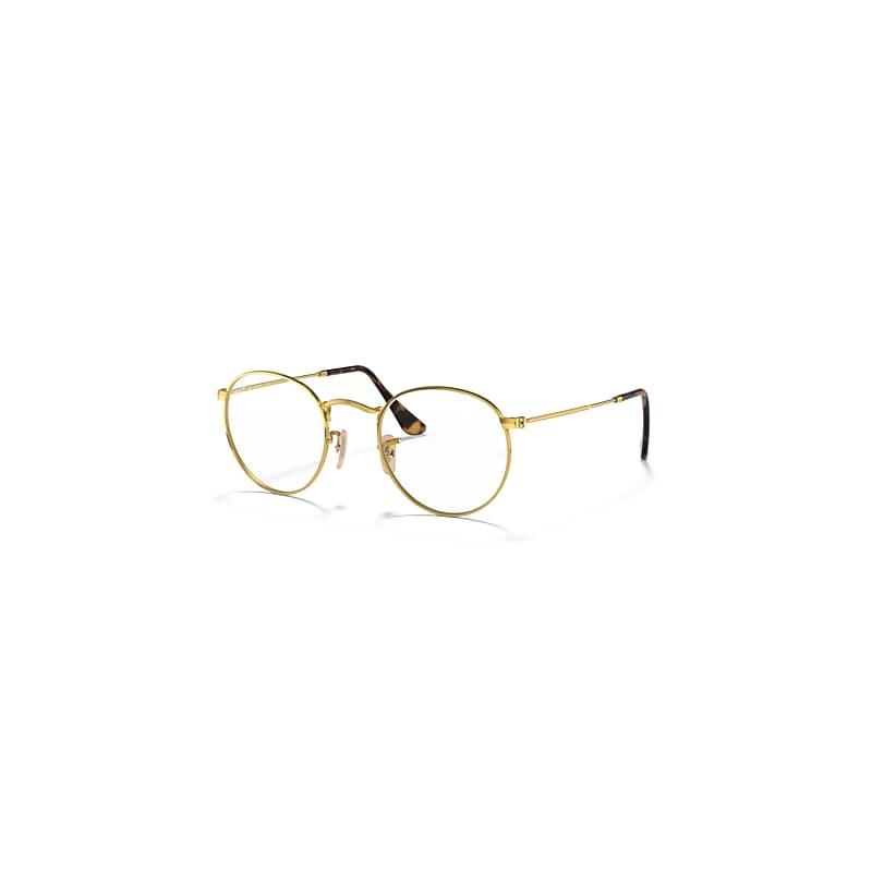 Ray-Ban Eyeglasses  Round Metal Optics - Arista Gold Frame Clear Lenses 50-21, RB3447V
