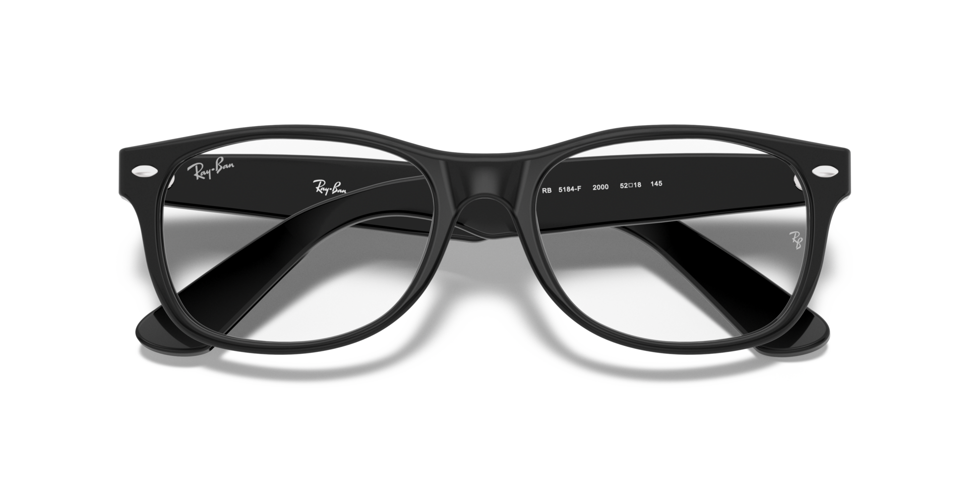 Ray-Ban New Wayfarer Optics Eyeglasses Black Frame Clear Lenses 54-18 155$