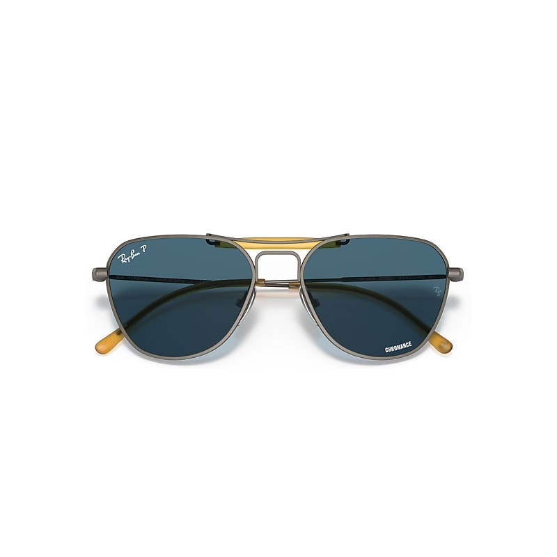 Ray-Ban Rb8064 Titanium Sunglasses Gunmetal Frame Blue Lenses Polarized 53-17