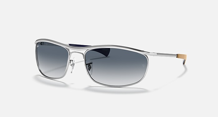 OLYMPIAN I DELUXE Sunglasses in Silver and Light Blue Gradient (62