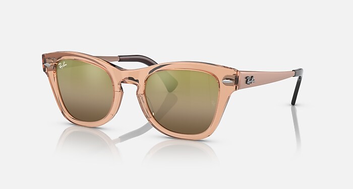 RB0707SM Sunglasses in Transparent Brown and Gold (50-21