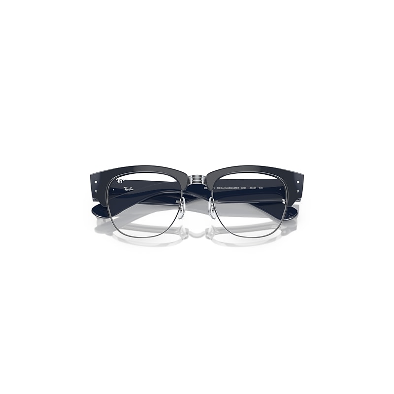 Ray-Ban Mega Clubmaster Optics Eyeglasses Blue Frame Clear Lenses Polarized 50-21