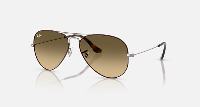 AVIATOR LARGE METAL Sunglasses in Havana On Gunmetal and Brown