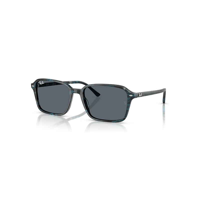 Ray-Ban Unisex Sunglass Raimond - Frame color: Transparent Fantasy Blue & Grey, Lens color: Blue - Image 4