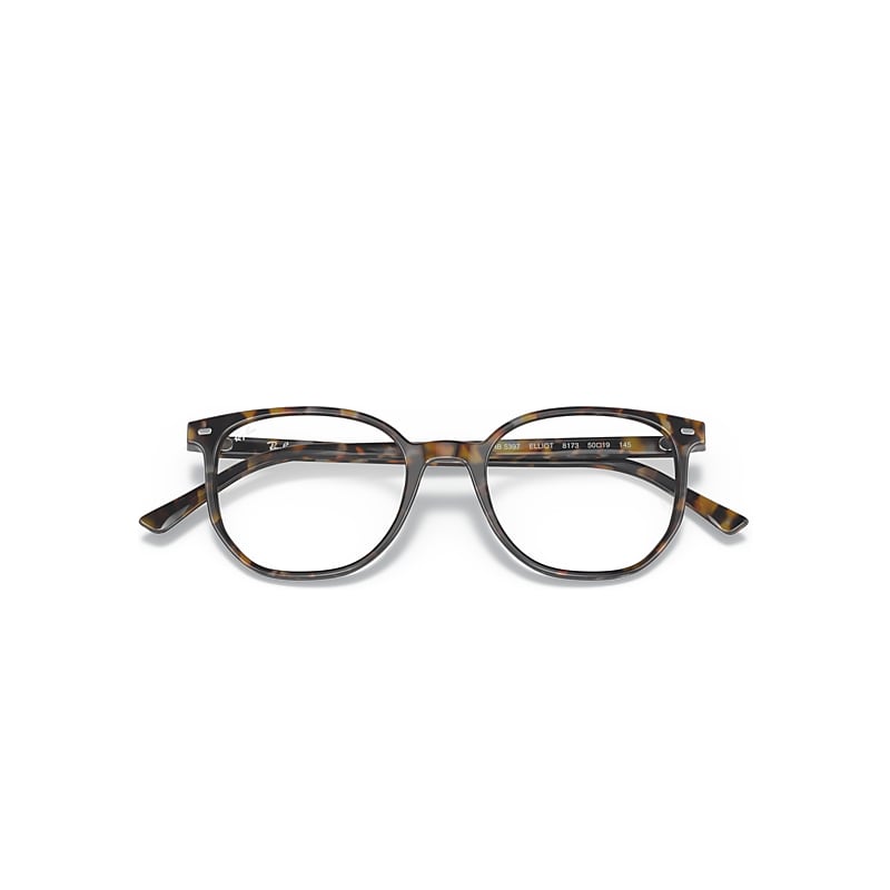 Ray-Ban Elliot Optics Optical Brown Grey Havana Frame Clear Lenses Polarized 48-19