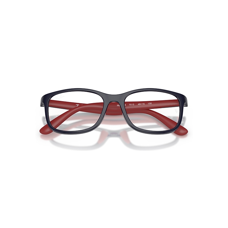 Ray-Ban Rb1644 Optics Kids Bio-based Optical Blue On Rubber Red Frame Clear Lenses Polarized 46-16