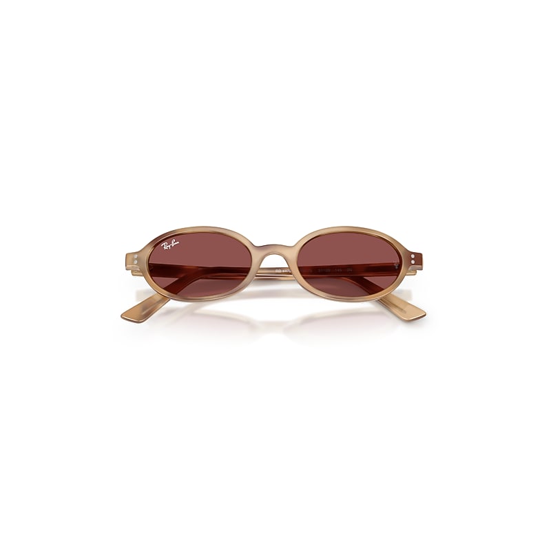 Ray-Ban Khal Bio-based Sunglasses Cream Havana Frame Violet Lenses 48-20