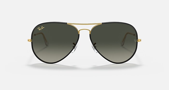 AVIATOR FULL COLOR LEGEND Sunglasses in Black On Gold and Grey