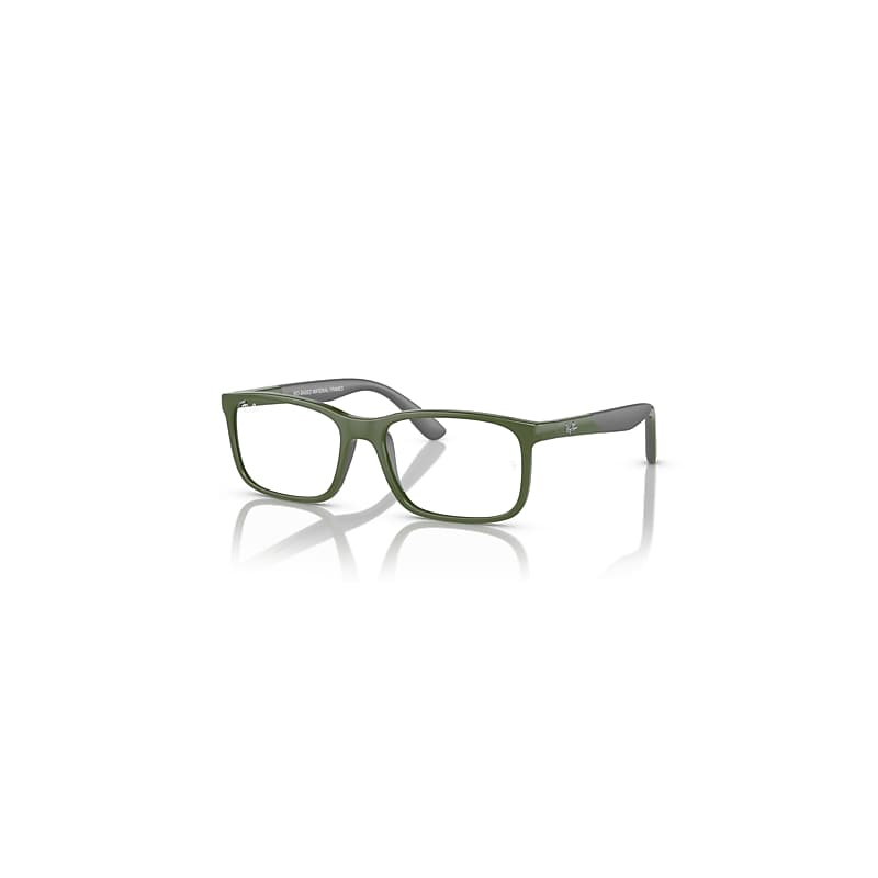 Ray-Ban Eyeglasses Children Rb1621 Optics Kids Bio-based - Green On Grey Frame Clear Lenses Polarized 47-15