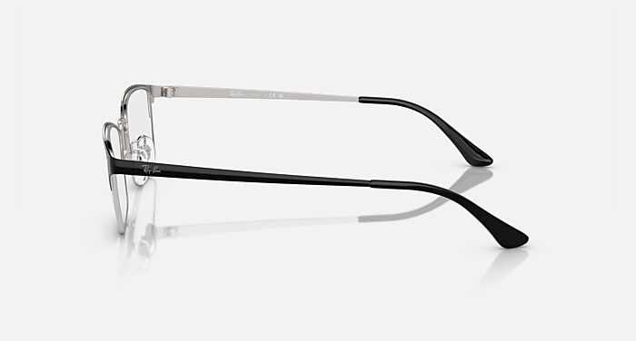 RB8772D OPTICS TITANIUM Eyeglasses with Black On Silver and Clear