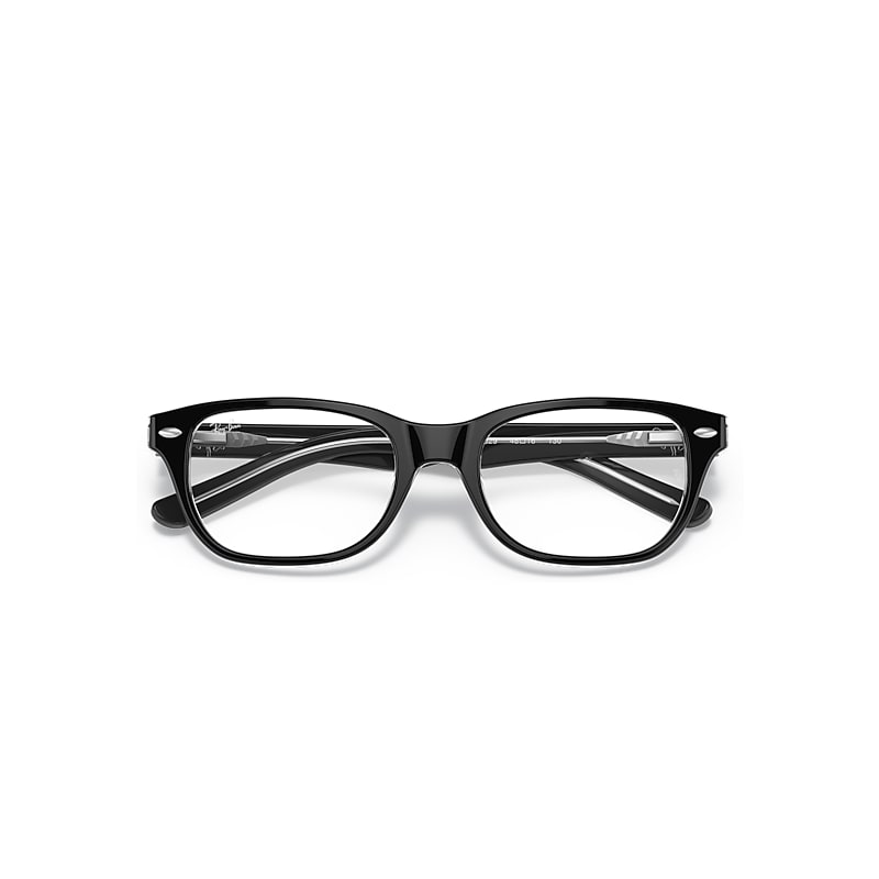 Ray-Ban Rb1555 Optics Kids Optical Black On Transparent Frame Clear Lenses Polarized 48-16