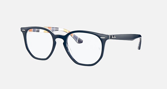 RB7151F HEXAGONAL OPTICS Eyeglasses with Dark Blue and Clear (52