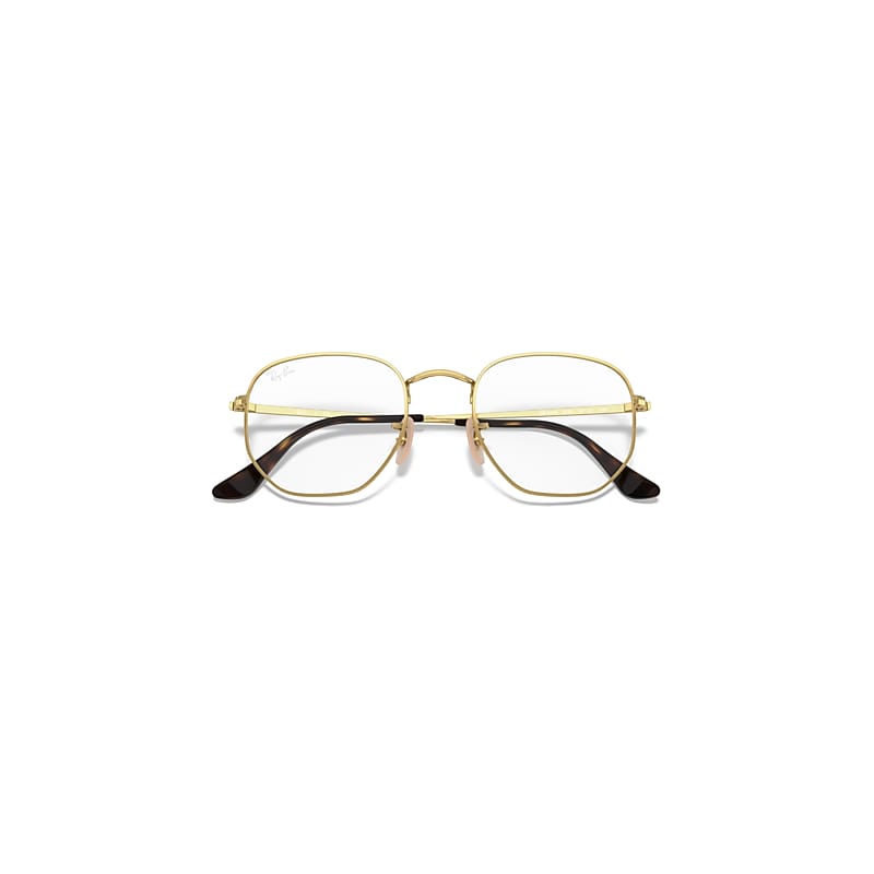 Ray-Ban Hexagonal Optics Optical Arista Gold Frame Clear Lenses 51-21