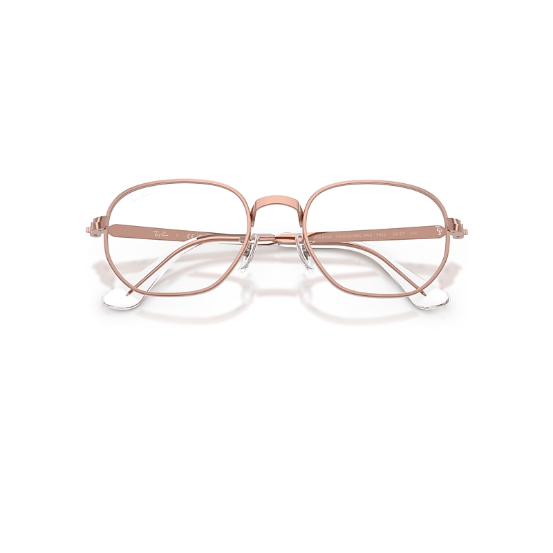 Ray-Ban Hexagonal Max Optics Optical Copper Frame Transparent Lenses Polarized 52-21