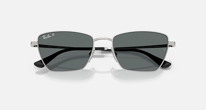 DREA BIO-BASED Polarized Sunglasses in Silver and Dark Grey