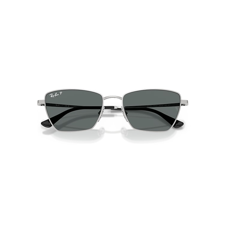 DREA BIO-BASED Sunglasses in Silver and Dark Grey Polarized