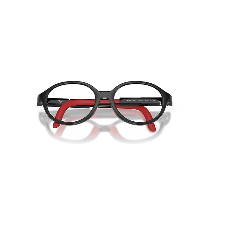 Ray-Ban Rba1981 Optics Kids Bio-based Optical Black & Red Frame Clear Lenses Polarized 43-15