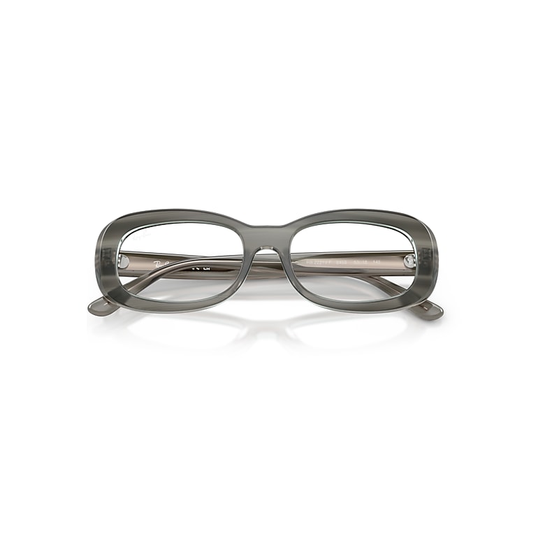 Ray-Ban Rb2221v Optics Optical Striped Grey Frame Clear Lenses Polarized 53-18