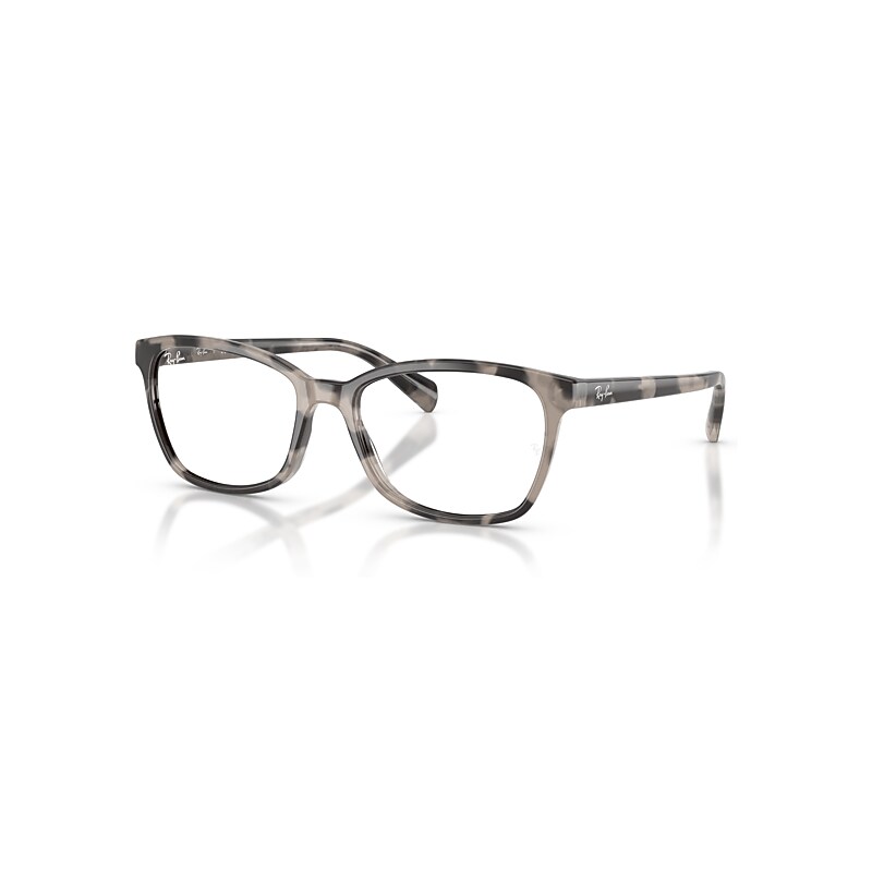 Ray-Ban Eyeglasses Woman Rb5362 Optics - Opal Grey Havana Frame Clear Lenses Polarized 52-17