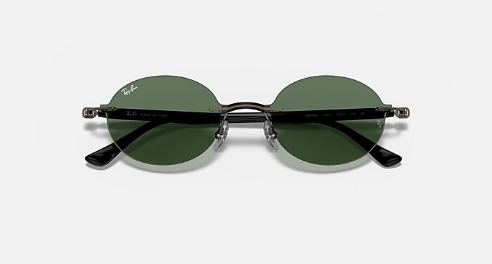 RB8060 Sunglasses in Dark Gunmetal and Green (54-15) - RB8060