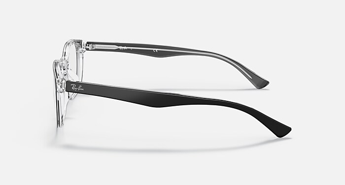 RB5315D Eyeglasses with Black On Transparent and Demo Lens (55-17