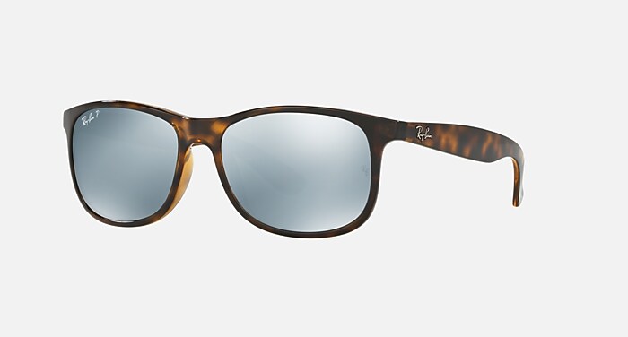 ANDY Polarized Sunglasses in Havana and Silver Polarized (57-17