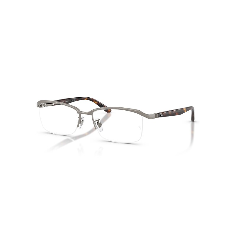 Ray-Ban Eyeglasses Unisex Rb8779d Titanium Optics - Brushed Gunmetal Frame Clear Lenses Polarized 55-16