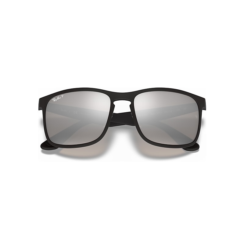 Ray-Ban Rb4264 Polarized+ Lenses Sunglasses Black Frame Silver Lenses Polarized 58-18