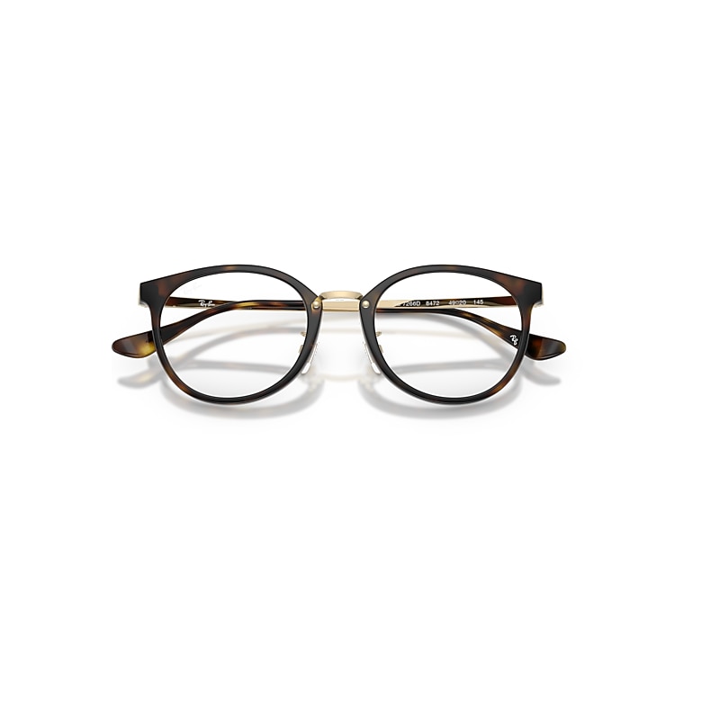 Ray-Ban Rb7266d Optics Optical Pale Gold Frame Clear Lenses Polarized 49-20