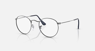 ROUND METAL OPTICS Eyeglasses with Black On Gold and Clear (47-21