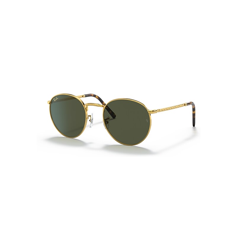 Ray-Ban Sunglasses  New Round - Gold Frame Green Lenses 50-21, RB3637