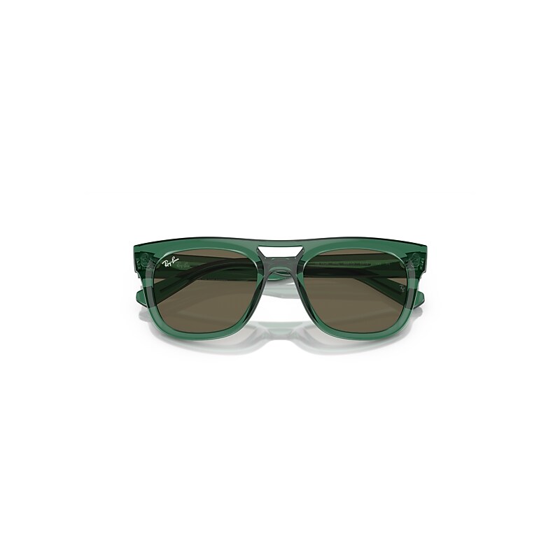 Ray-Ban Phil Bio-based Sunglasses Transparent Green Frame Brown Lenses 54-21