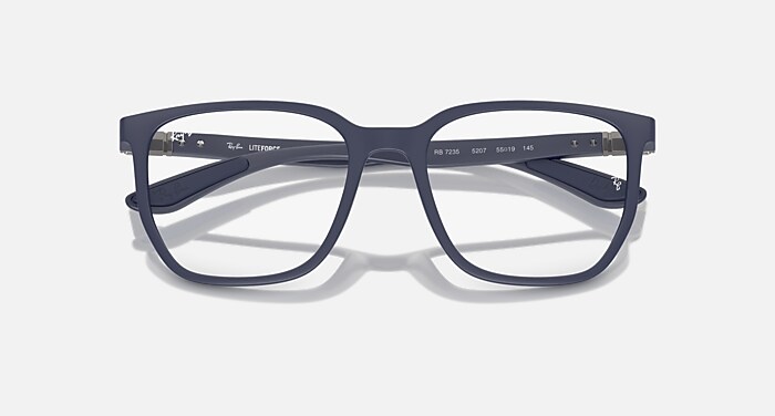 Rb7235 Optics Eyeglasses in Sand Blue Frame and Clear Lenses (55