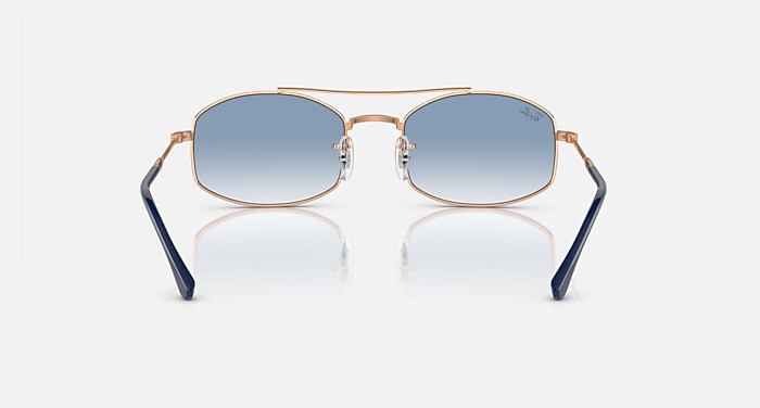 RB3719 Sunglasses in Rose Gold and Light Blue (54-20) - RB3719