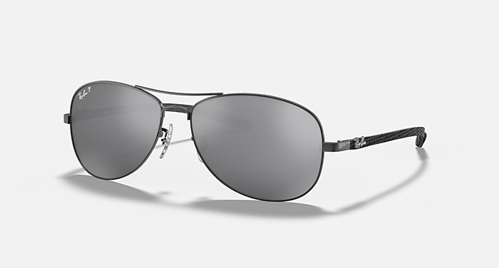 RB8301 Polarized Sunglasses in Gunmetal and Polarized Silver