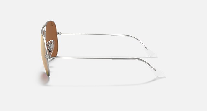 Ray-Ban Aviator サングラス ホワイト Aviator Flash Lenses サングラス シルバー フレーム カッパー
