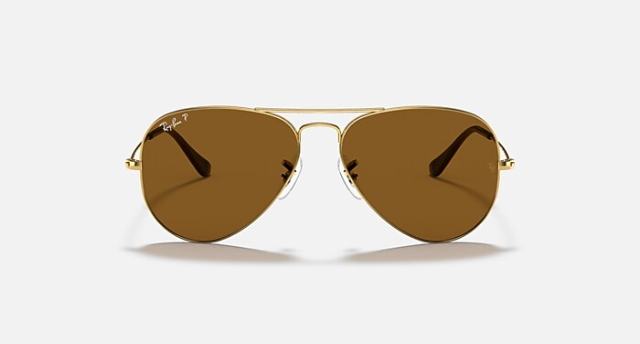 Ray-Ban Aviator Full Color Sunglasses RB3025JM Polished Arista Gold B-15 Lenses AVIATOR FULL COLOR Sunglasses in Arista Gold and B-15 Brown  main image 2