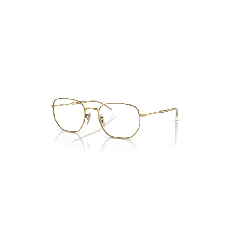Ray-Ban Eyeglasses Unisex Rb6496 Optics - Arista Gold Frame Clear Lenses Polarized 53-20