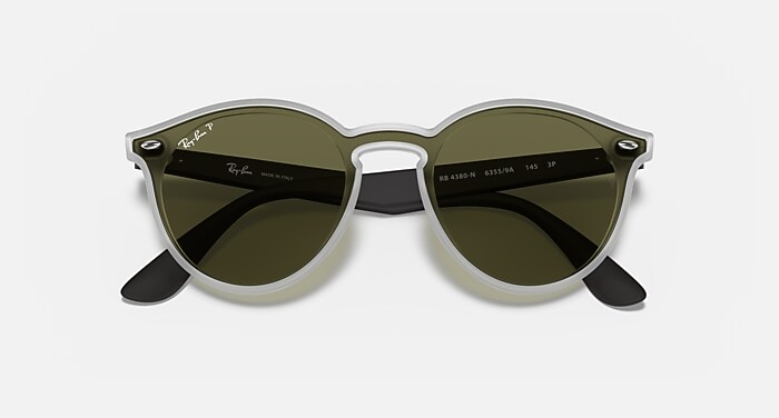 BLAZE RB4380N Polarized Sunglasses in Transparent and G-15 Green
