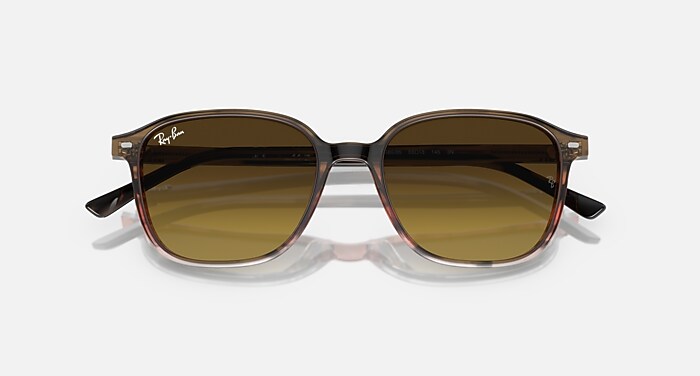 LEONARD Sunglasses in Striped Brown & Red and Brown (53-18