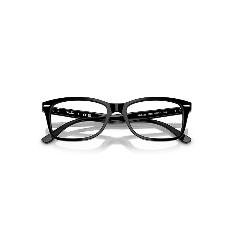Ray-Ban Rb5428 Optics Optical Black Frame Clear Lenses Polarized 53-17