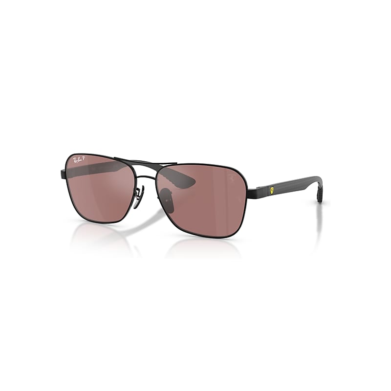 Ray-Ban Sunglasses   Scuderia Ferrari Collection Polarized+ Lenses - Dark Carbon Frame Violet Lenses Polarized 58-15, RB8336M