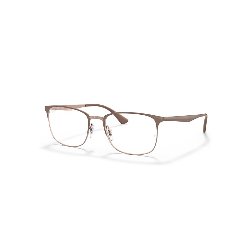 Ray-Ban Eyeglasses Unisex Rb6421 Optics - Light Brown Frame Clear Lenses 52-18