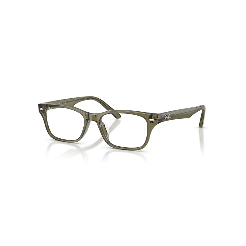 Ray-Ban Eyeglasses Unisex Rb5345d Optics - Transparent Green Olive Frame Transparent Lenses Polarized 53-18