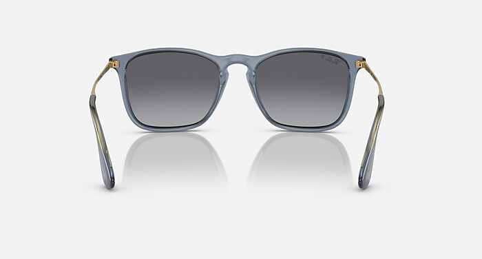 CHRIS Sunglasses in Transparent Blue and Grey Polarized - RB4187