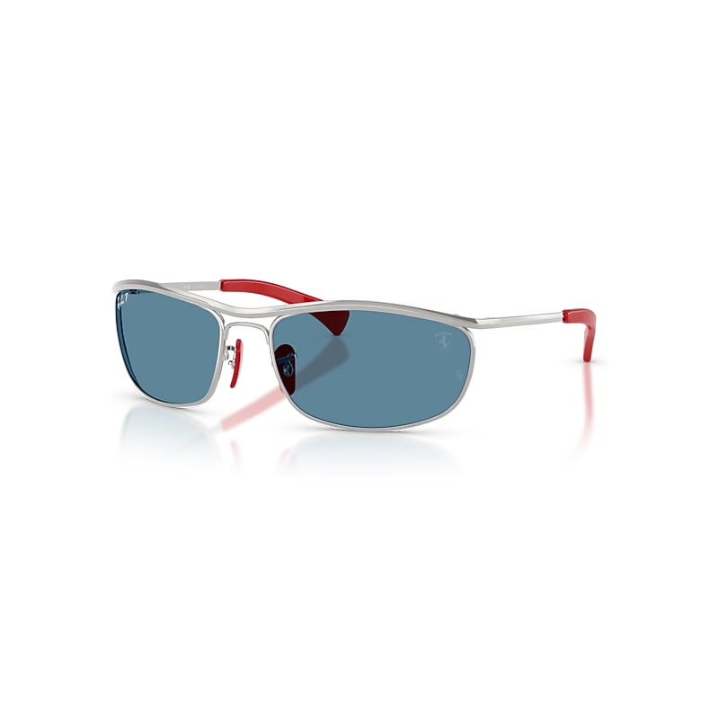 Ferrari Unisex Silver Ray-Ban For Scuderia Rb3819m In Metal With Polarised Blue Lenses - Sunglasses Os - Image 5