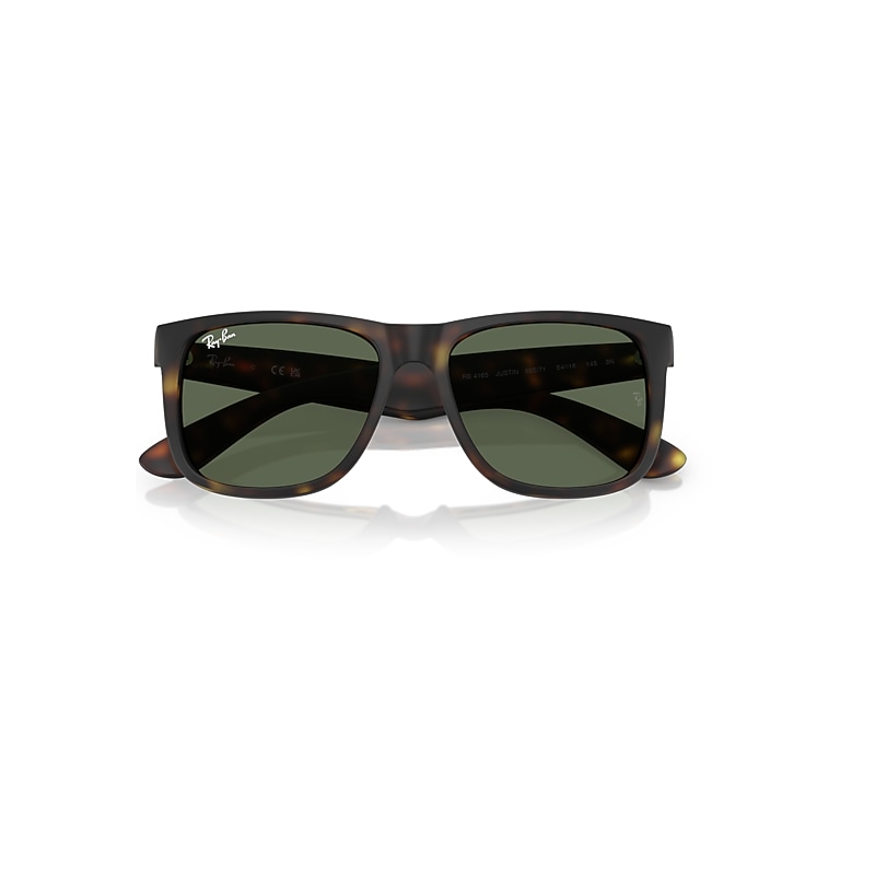 Ray-Ban Justin Classic Sunglasses Rubber Havana Frame Green Lenses 51-16