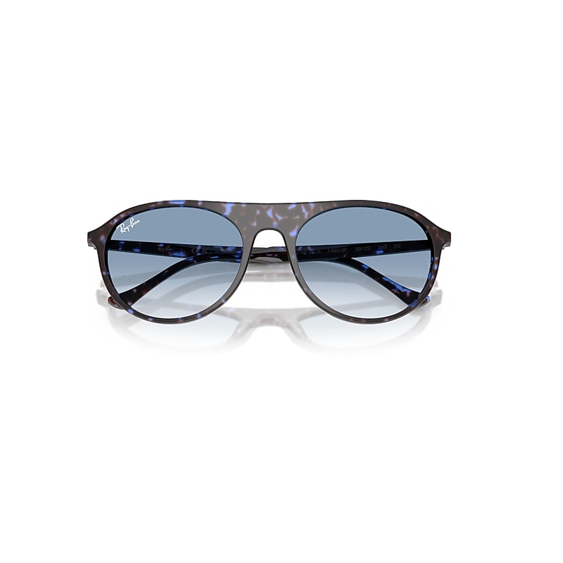 Ray-Ban Rb2215 Sunglasses Havana Blue Turtle Frame Blue Lenses 56-20