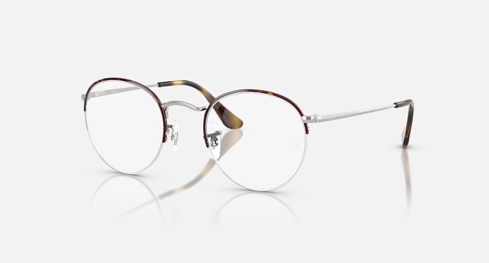 ROUND GAZE メガネ ハバナオンシルバー と クリア (51-22) - RB3947V